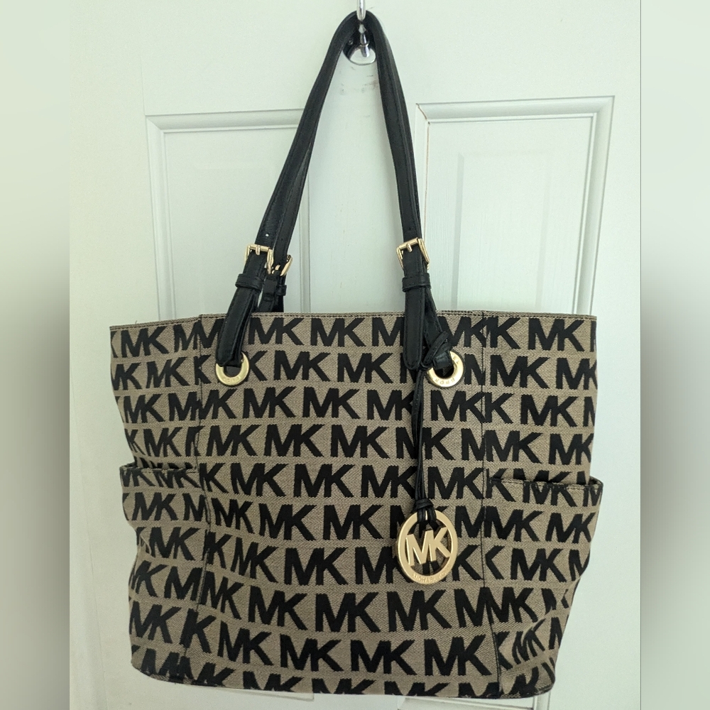 Michael Kors Black and Brown Logo Tote